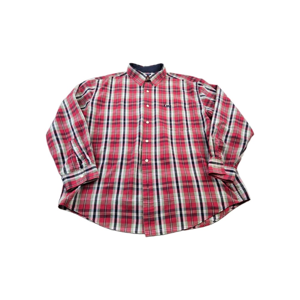 Chaps Ralph Lauren Men's Shirt Long Sleeve Button Down Plaid Easy Care Size XXL